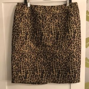 Metallic Cheetah Pencil Skirt